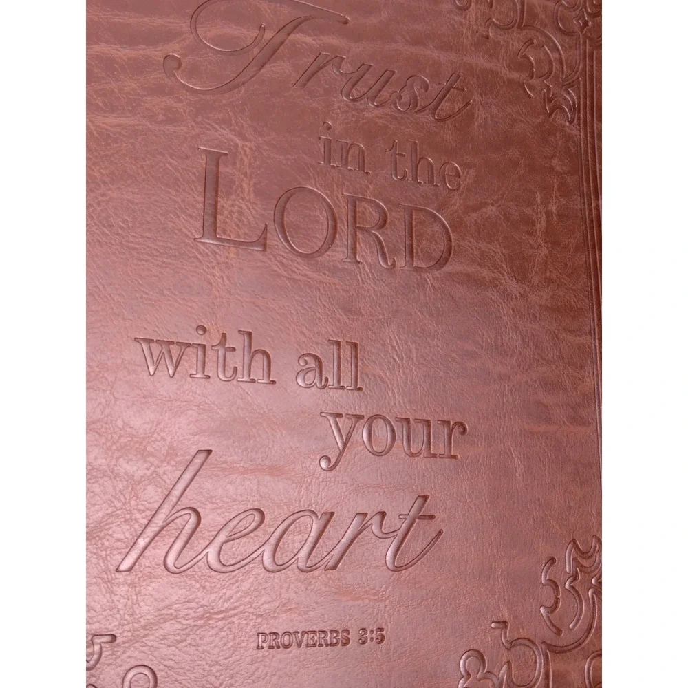 FINPAC Leather Bible Cover Carrying Book Zip Case with Zippered Pocket 12X9